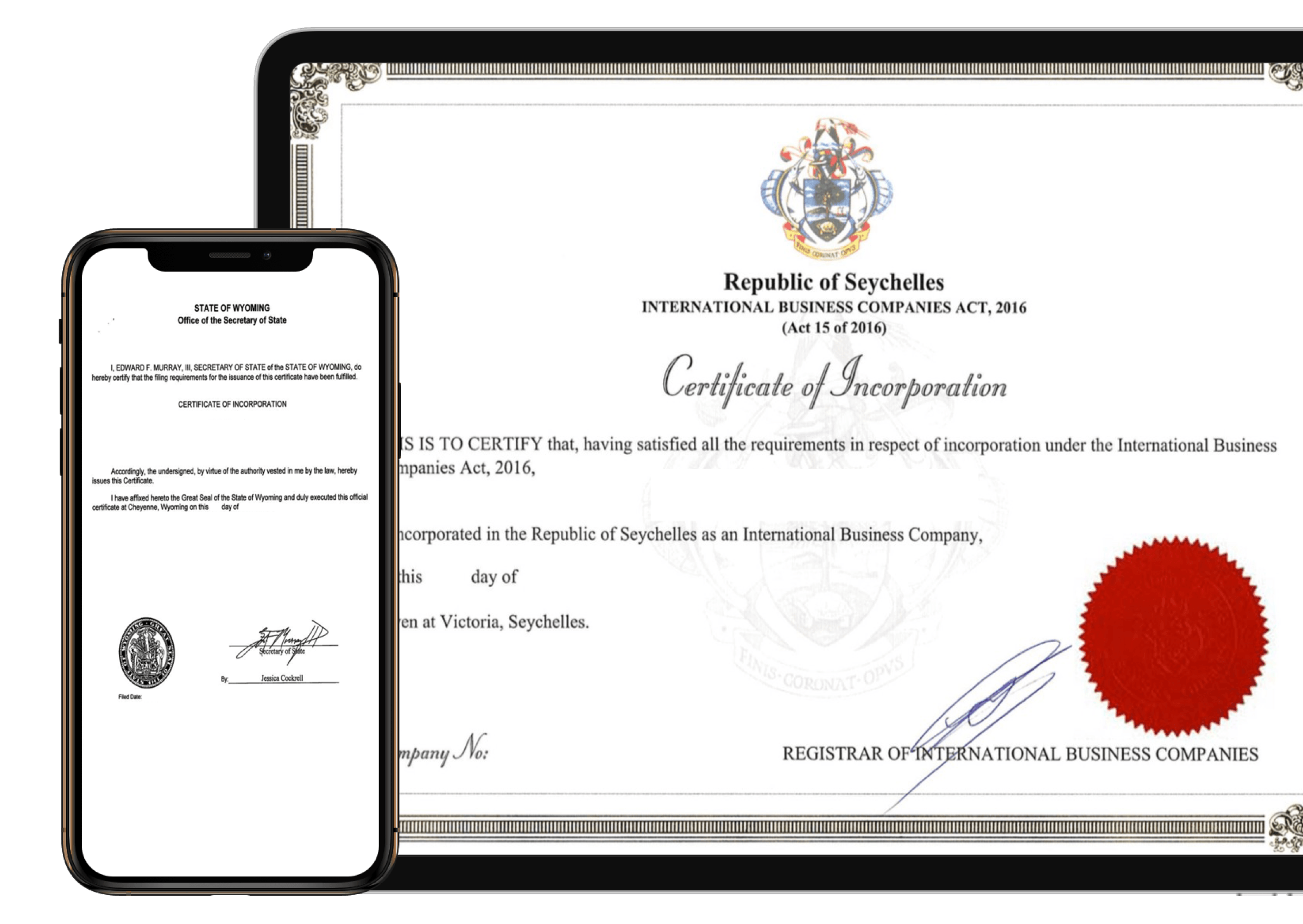 certificate ocompany incorporation on the blockchain